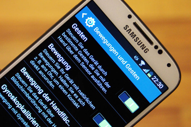 Samsung Galaxy S4 Gestenmenü