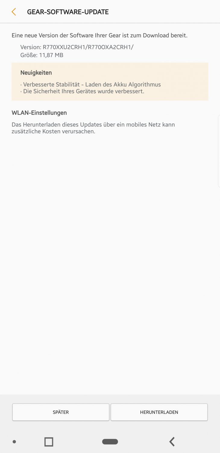 samsung gear s3 classic software update