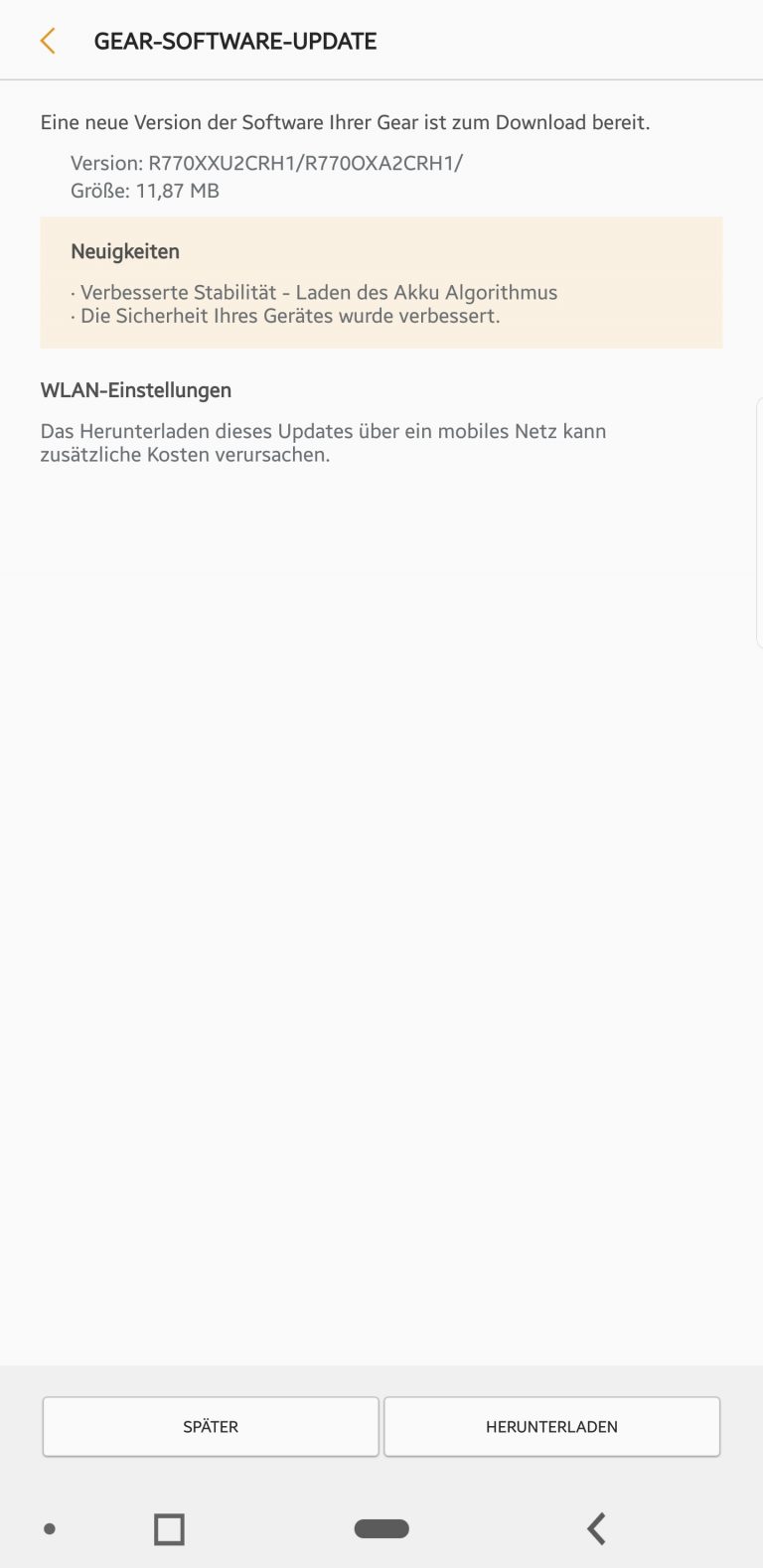 samsung gear s3 classic software update